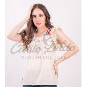María Handmade Cream Blouse